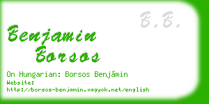 benjamin borsos business card