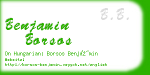 benjamin borsos business card